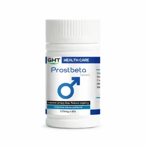 GHT Prostbeta Tablets 570mg herbal supplement for prostate wellness and healthy urinary function support.
