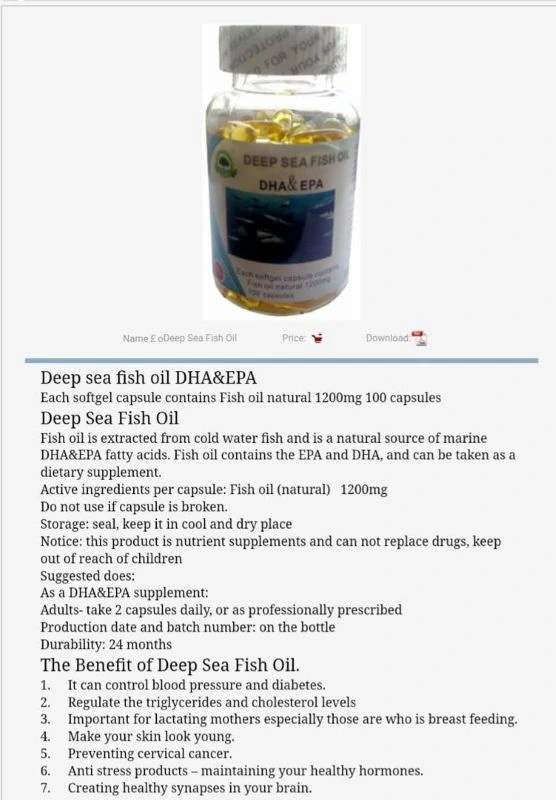 Deep Sea Fish Oil Capsules With Dha And Epa – 100 Softgels Deep Sea Fish Oil Capsules with DHA and EPA supports brain, heart and skin health.
