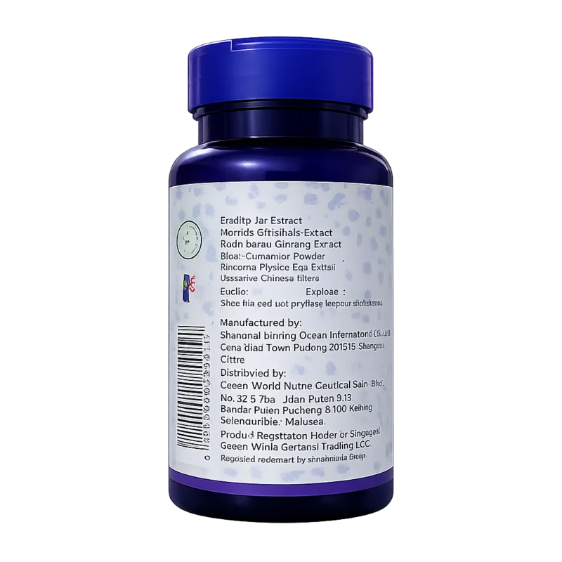 Green World Kidney Tonifying Capsule For Women 500Mg × 100 Capsules Green World Kidney Tonifying Capsule (Back view)for Women 500mg 100 Caps