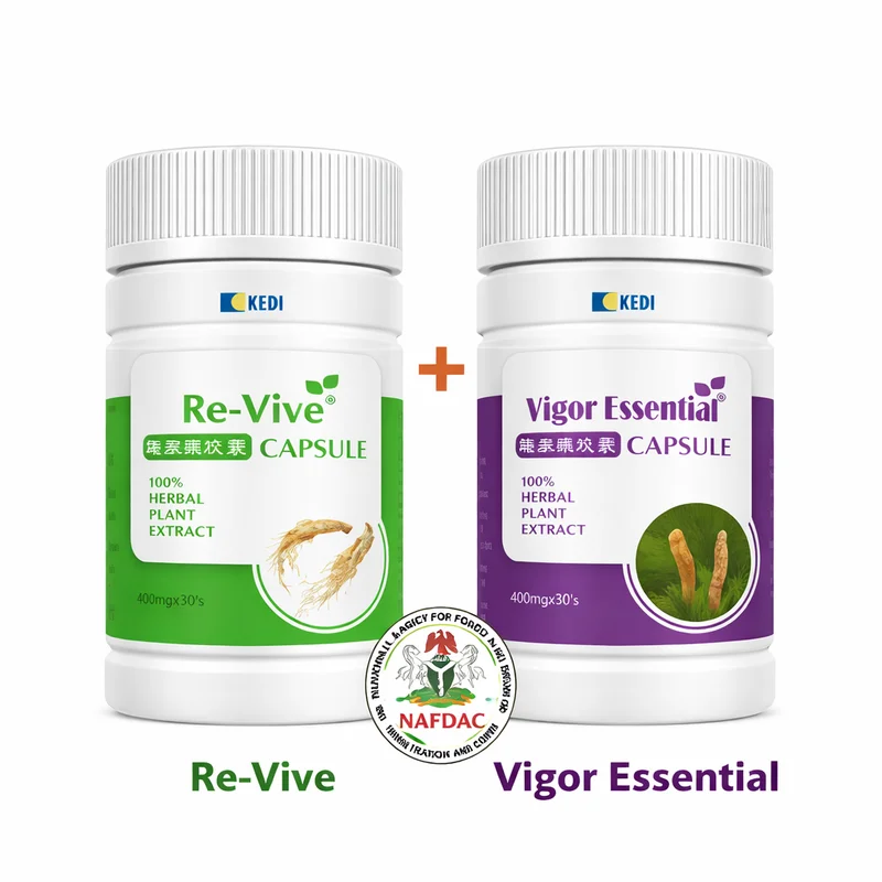 Kedi 2-In-1 Sexual Pack – Revive 400Mg + Vigor Essential 250Mg KEDI 2-in-1 Sexual Pack Revive 400mg and Vigor Essential 250mg bundle