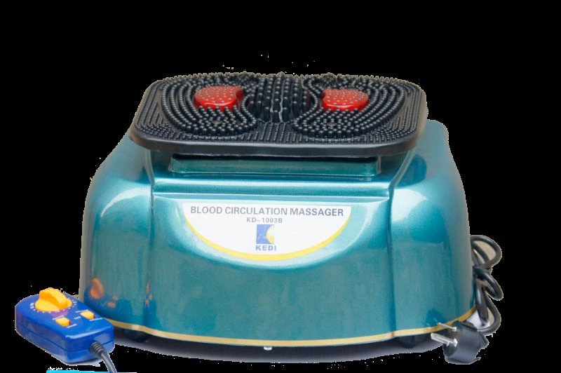 Kedi Blood Circulation Massager — Foot Reflexology &Amp; Circulation Wellness Device Kedi Blood Circulation Massager Model KD-1003B front view showing teal electric foot reflexology and acupressure vibration wellness device with handheld controller, by Kedi Healthcare Nigeria.
