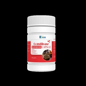 Kedi Constilease Capsule front label showing 100% herbal plant extract digestive and bowel wellness supplement, 200mg, 60 capsules per bottle.