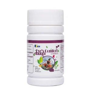 Kedi Eve's Comfort Capsule front label showing 100% herbal plant extract women's wellness supplement, 400 mg, 35 capsules.