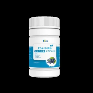 Kedi Eye Beta Capsule front bottle label showing 100% herbal plant extract eye wellness supplement with blueberry, lutein, Fructus Lycii and Panax Notoginseng, 400mg per capsule, 30 capsules, NAFDAC A7-5632L, by Kedi Healthcare.