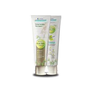 Kedi Gum Care Toothpaste two tubes front view showing herbal formula bamboo and mint flavour toothpaste for gum health, fresh breath and plaque control.