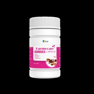 Kedi Haemocare Capsule front bottle label showing 100% herbal plant extract TCM blood and iron wellness supplement, 400mg per capsule, 30 capsules, NAFDAC A7-2349L, by Kedi Healthcare Nigeria.
