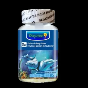 Daynee Deep Seas Fish Oil Capsules supports eye, brain, and eye health.