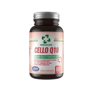 Vitanature Cello Q10 front label showing benefits and quantity.