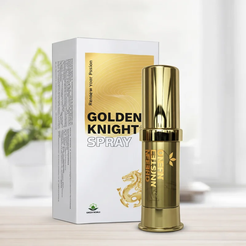 Green World Golden Knight Spray 14Ml – Male Stamina &Amp; Endurance Support Green world Golden Knight Spray topical spray for men with packaging – stamina and endurance support