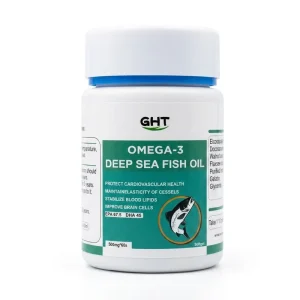 GHT Omega-3 Deep Sea Fish Oil Softgels 500mg with EPA and DHA for heart and brain wellness support.
